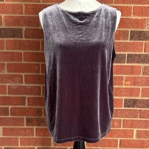 Chico's Travelers Velvet Sleeveless Deep Purple Top